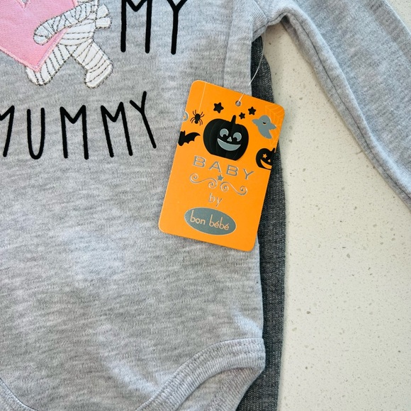 Baby by Bon Bebe Baby Girls Halloween I Love My Mummy Outfit Size 3-6 Months NWT - Picture 6 of 10